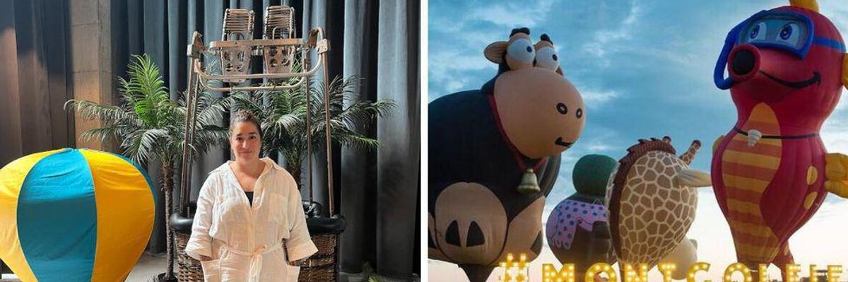 Mariana Mazza. Droite : L'International de montgolfières.